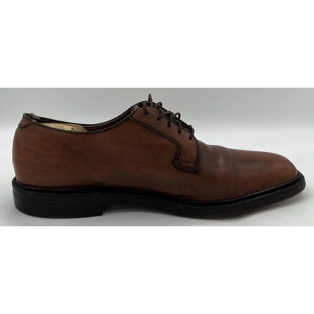 Hanover LB Sheppard Vtg Shoes Derby Pebbled Brown Leather 11 C/R Goodyear Welt